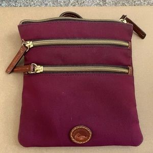 Dooney & Bourke Maroon Canvas Crossbody Purse